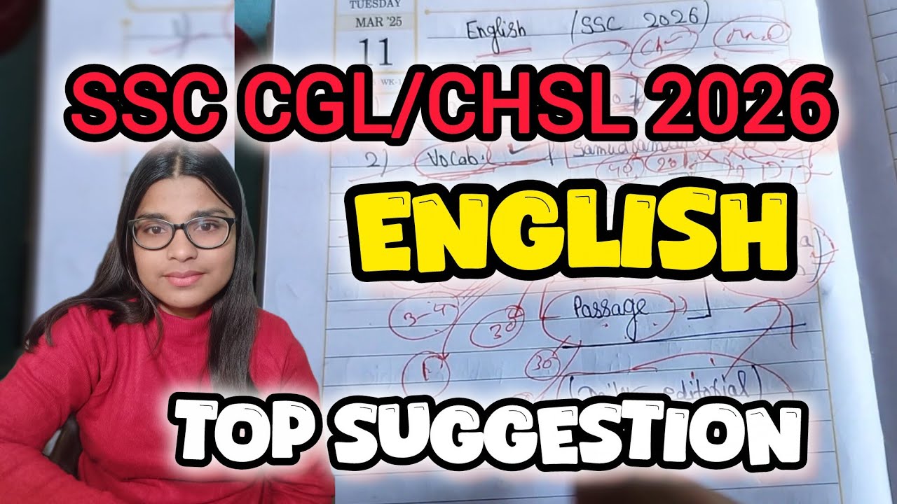 LAST 100 DAYS ENGLISH STRATEGY| SSC CGL ENGLISH | SSC CGL/ CHSL 2026