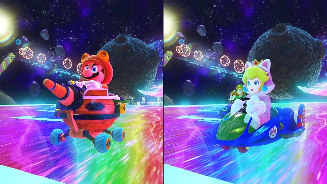 Mario Kart 8 Deluxe NEW DLC Tracks - Moon Cup (2 Players)