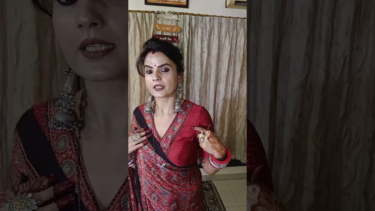 @ mirror work ajrakh modal silk saree 