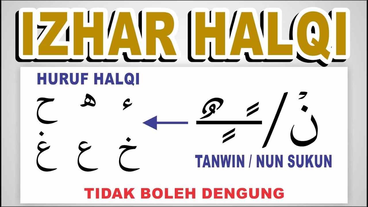 IZHAR HALQI TIDAK BOLEH DENGUNG - HUKUM NUN SUKUN DAN TANWIN || Belajar Tajwid