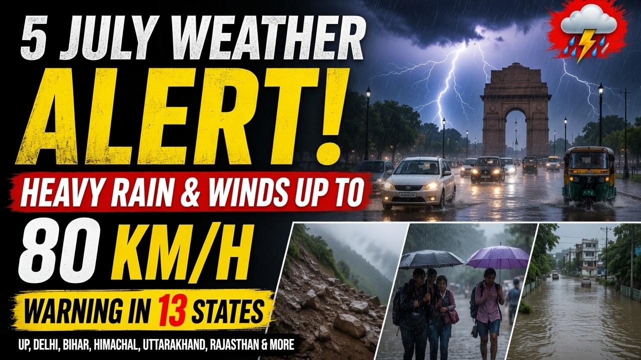 India Weather Alert: Heavy Rain & 80 KM/H Winds | IMD Issues Warning for 13 States