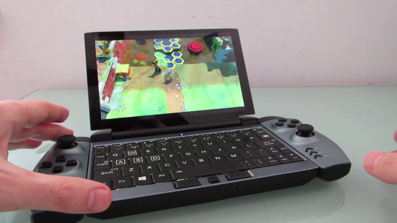 OneGx1 mini laptop with detachable game controllers