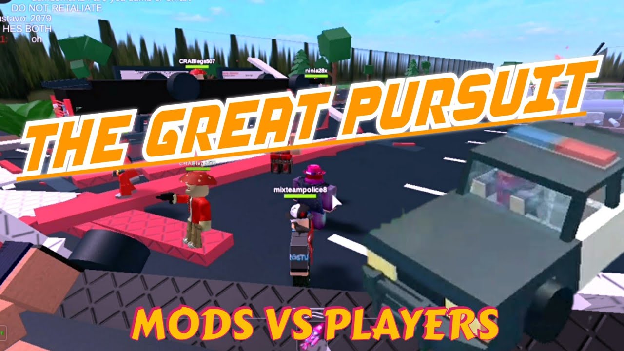 THE GREAT PURSUIT =MODS VS PLAYERS=  Car Demolition System on Retrostudio