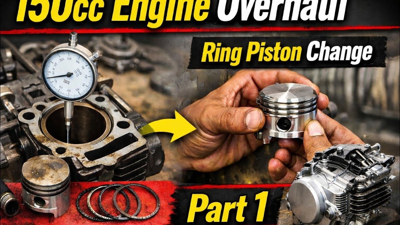 150cc Bike Engine Ring Piston Change | Engine Bore Work | Part 1