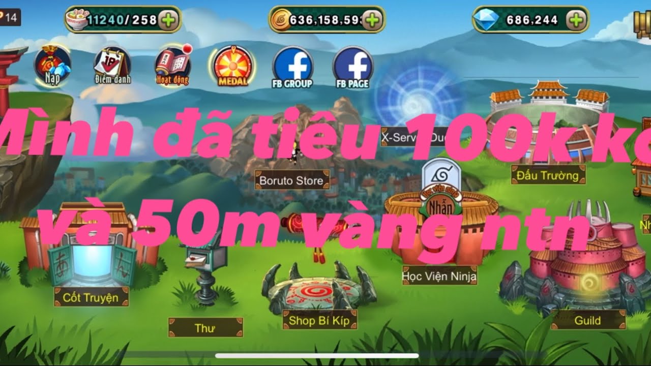 Ninja Rebirth- Tiêu 100k kc và 50m vàng -Sv298 Binz