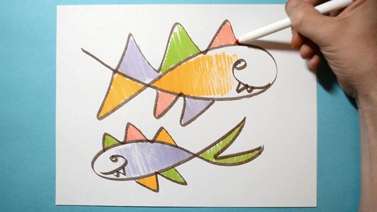 The 1 Minute Abstract Fish Drawing - PIRANHAS