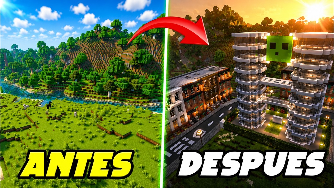 Constru&iacute; una CIUDAD MODERNA GIGANTE en minecraft survival #minecraft #survival #city