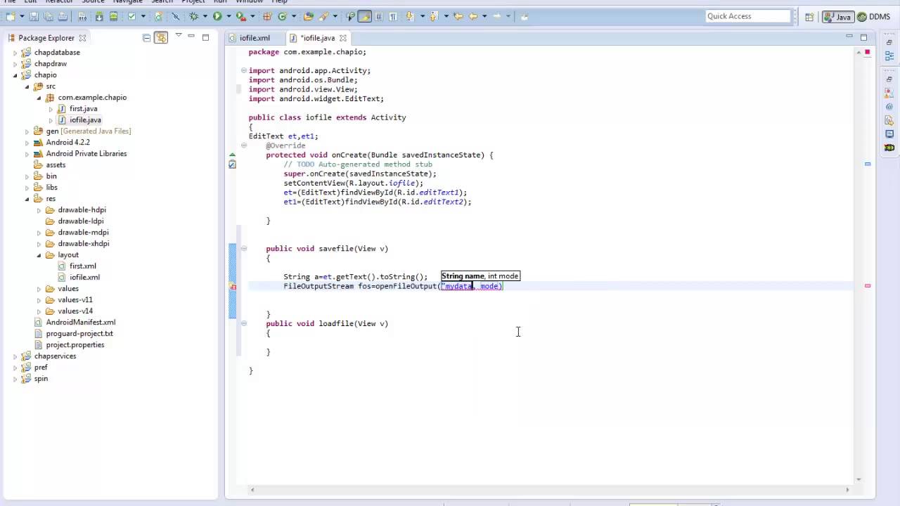 I/O using File - Internal File System