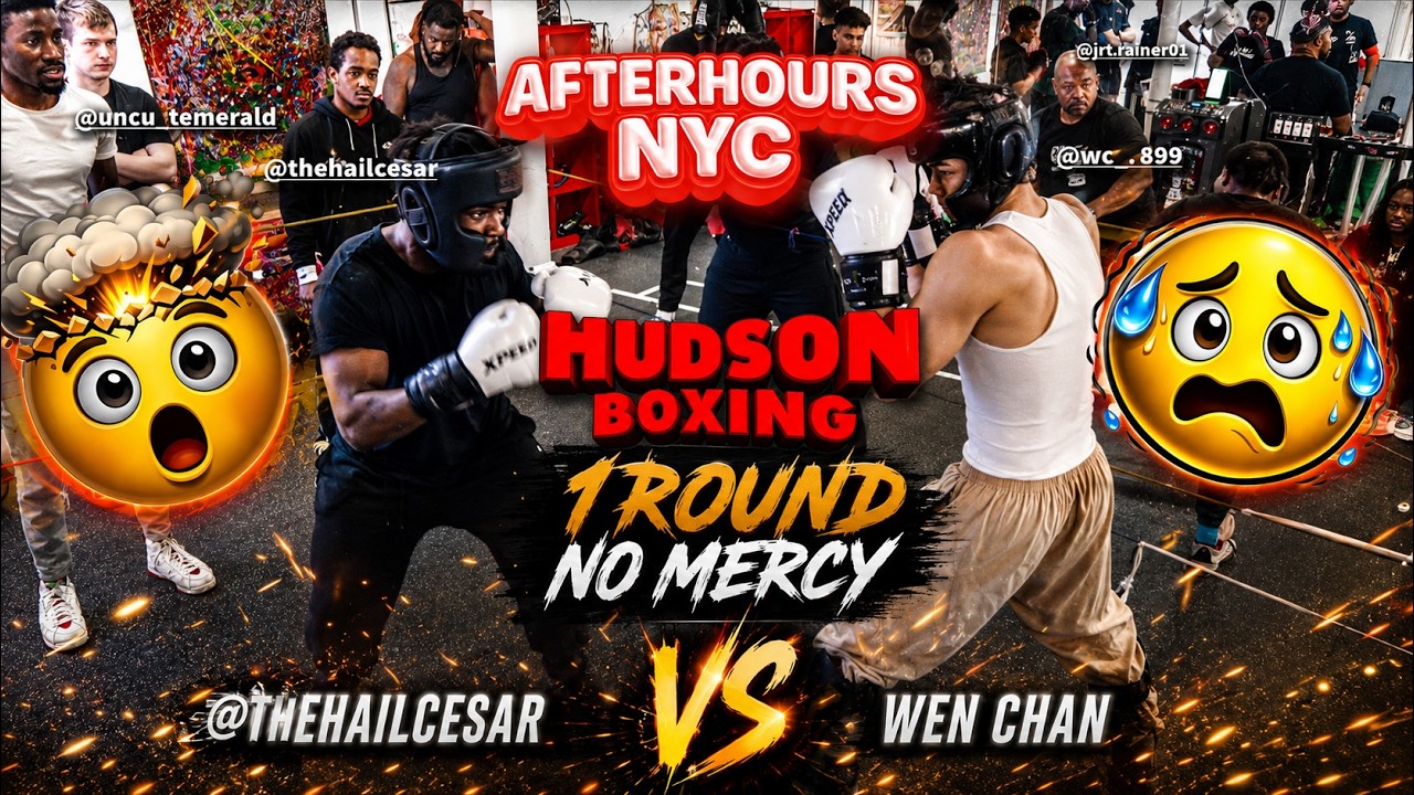 A Day at @HudsonBoxing  Gym… Then I Had to Spar Wen Chan 😳🥊