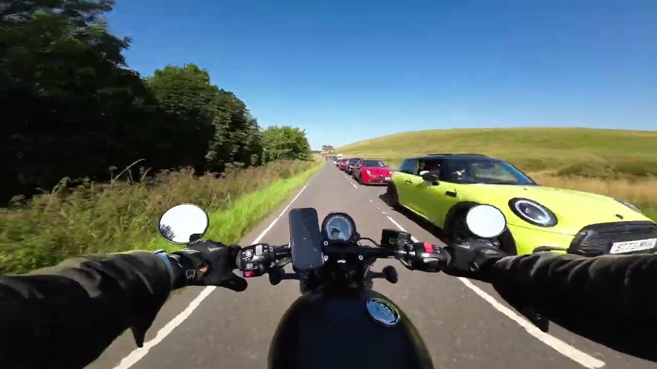 Thrashing the Triumph bobber mostly just engine sound