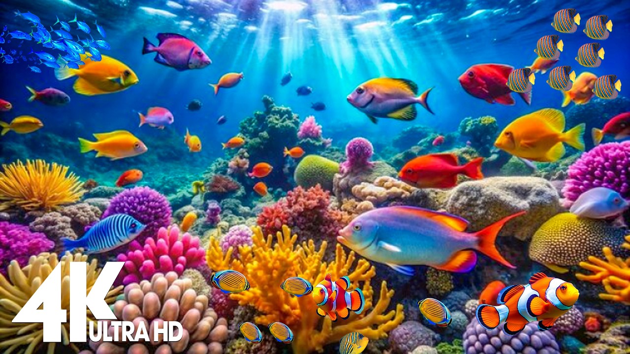 Underwater Wonders 4K - Dive Into the Best Aquarium & Explore Sea Animals in The Best 4K ULTRA HD
