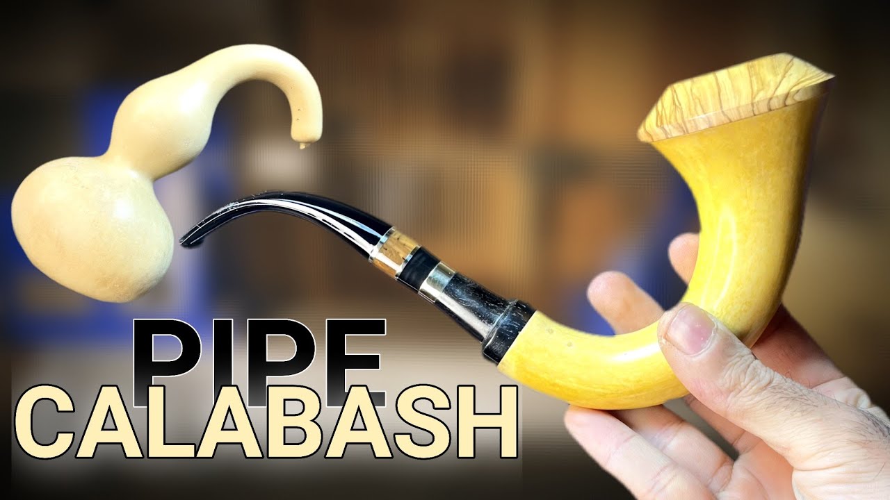 Handmade Calabash Pipe with Olive Wood Bowl