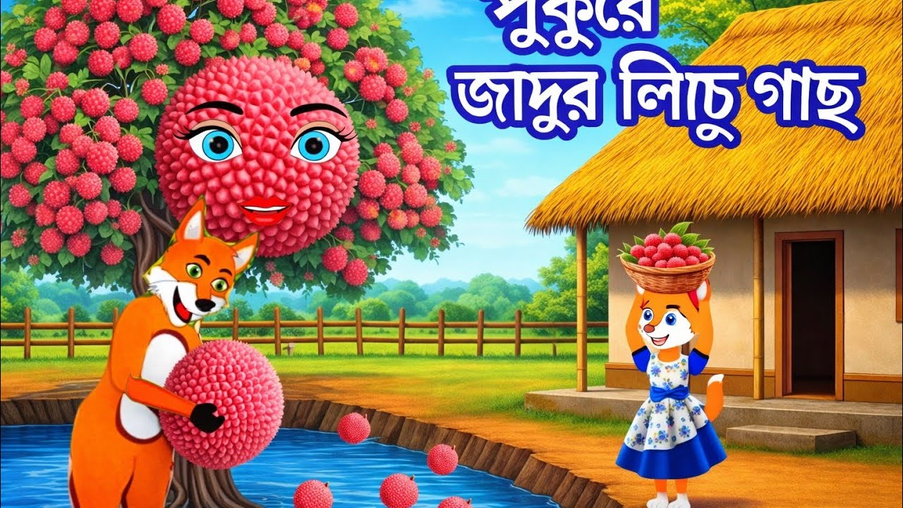 পুকুরে জাদুর লিচু গাছ। Fox Cartoon। Shiyaler Cartoon। Bangla Cartoon। Cartoon on।
