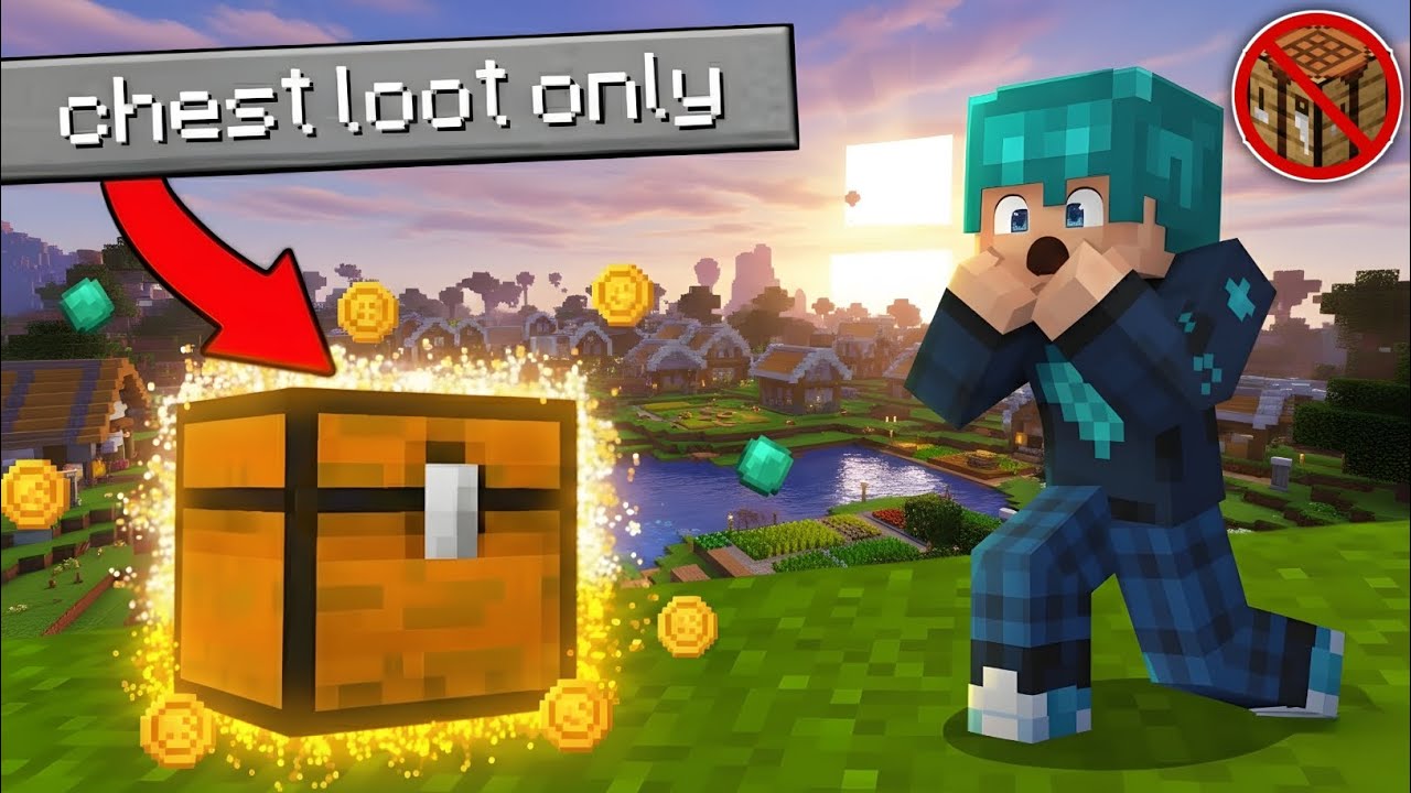 NO CRAFTING TABLE: I Beat Minecraft Using Only CHEST Loot!