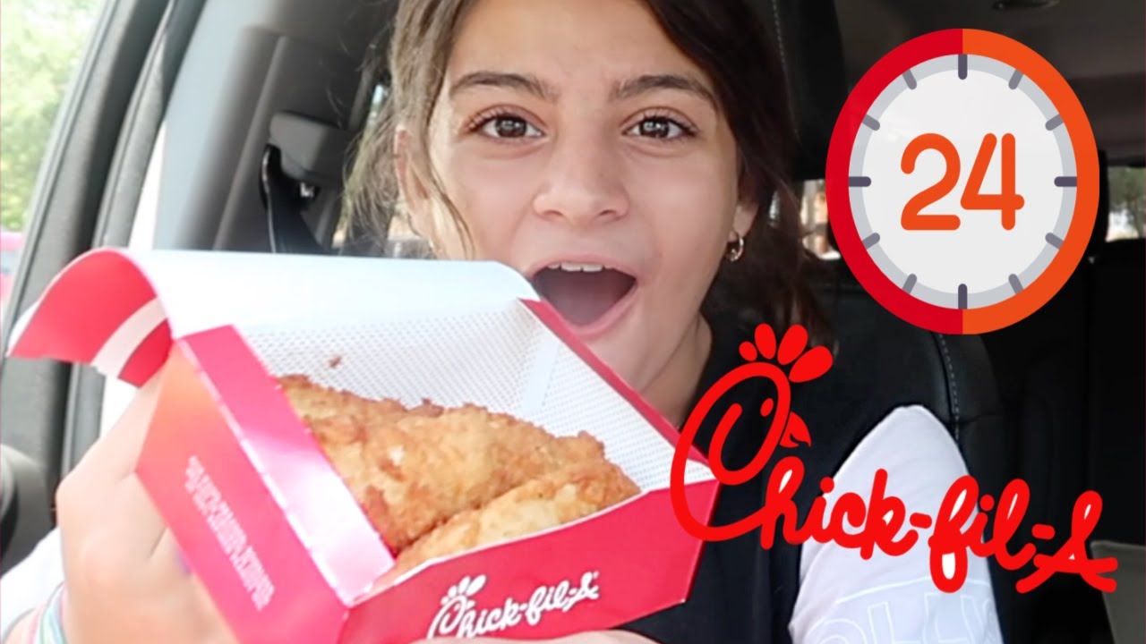 LETTING the PERSON in FRONT  OF US decide WHAT WE EAT AT CHICK FIL A  FOR 24 HOURS
