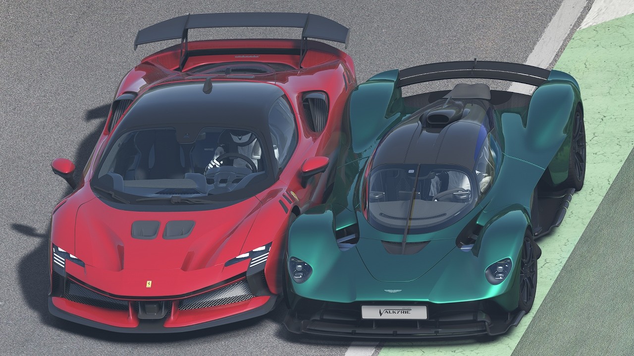 Ferrari SF90 XX Stradale vs Aston Martin Valkyrie at Monza