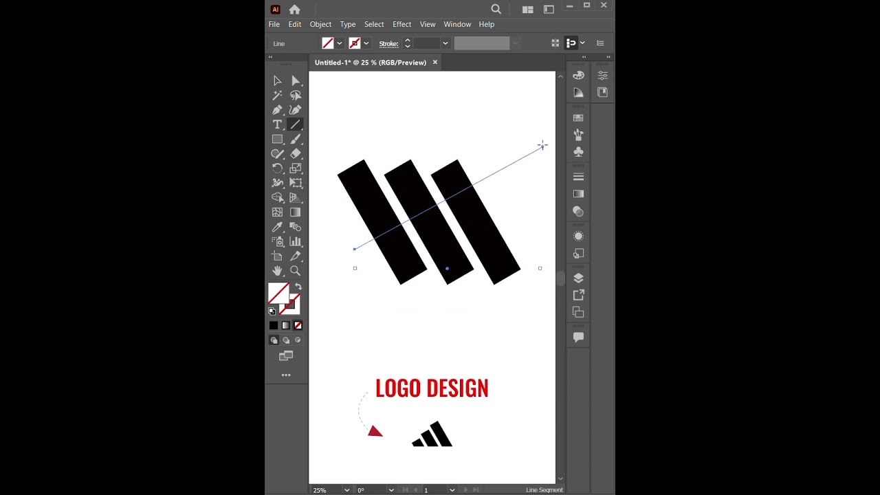 Make Adidas Logo in Adobe Illustrator #brand #brandlogo #adobe #illustrator #adidas #logo #shorts