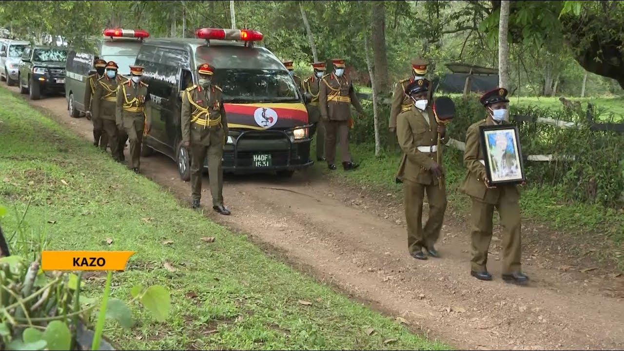 Gen Tumwine's burial in full Military honors & final journey to his resting place in Kazo district