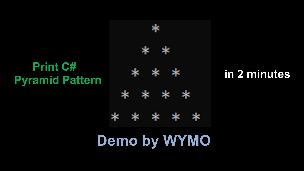 Pyramid Pattern Printing Using FOR LOOP in C#