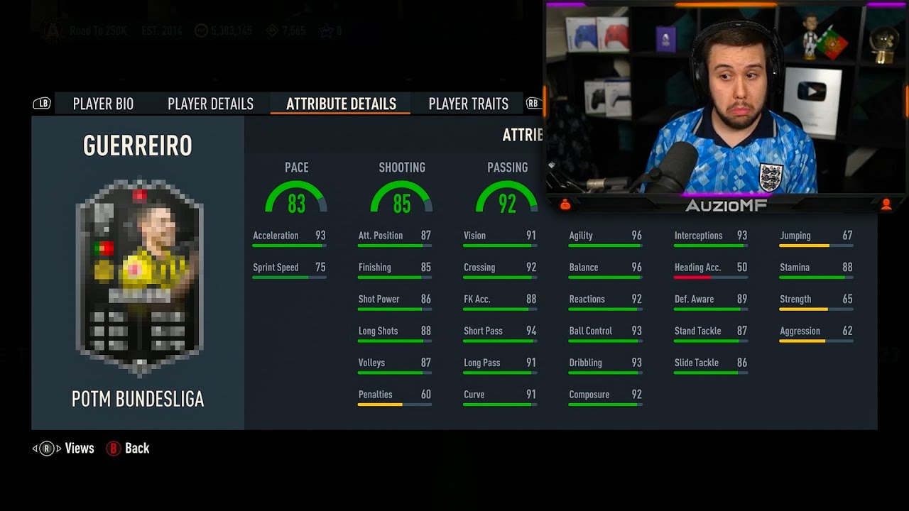 Auzio Reacts to NEW 89 POTM Guerreiro SBC