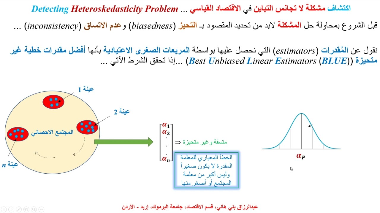 لا تجانس التباين - الجزء الأول ...  Hetroskedasticity Problem - Part 1