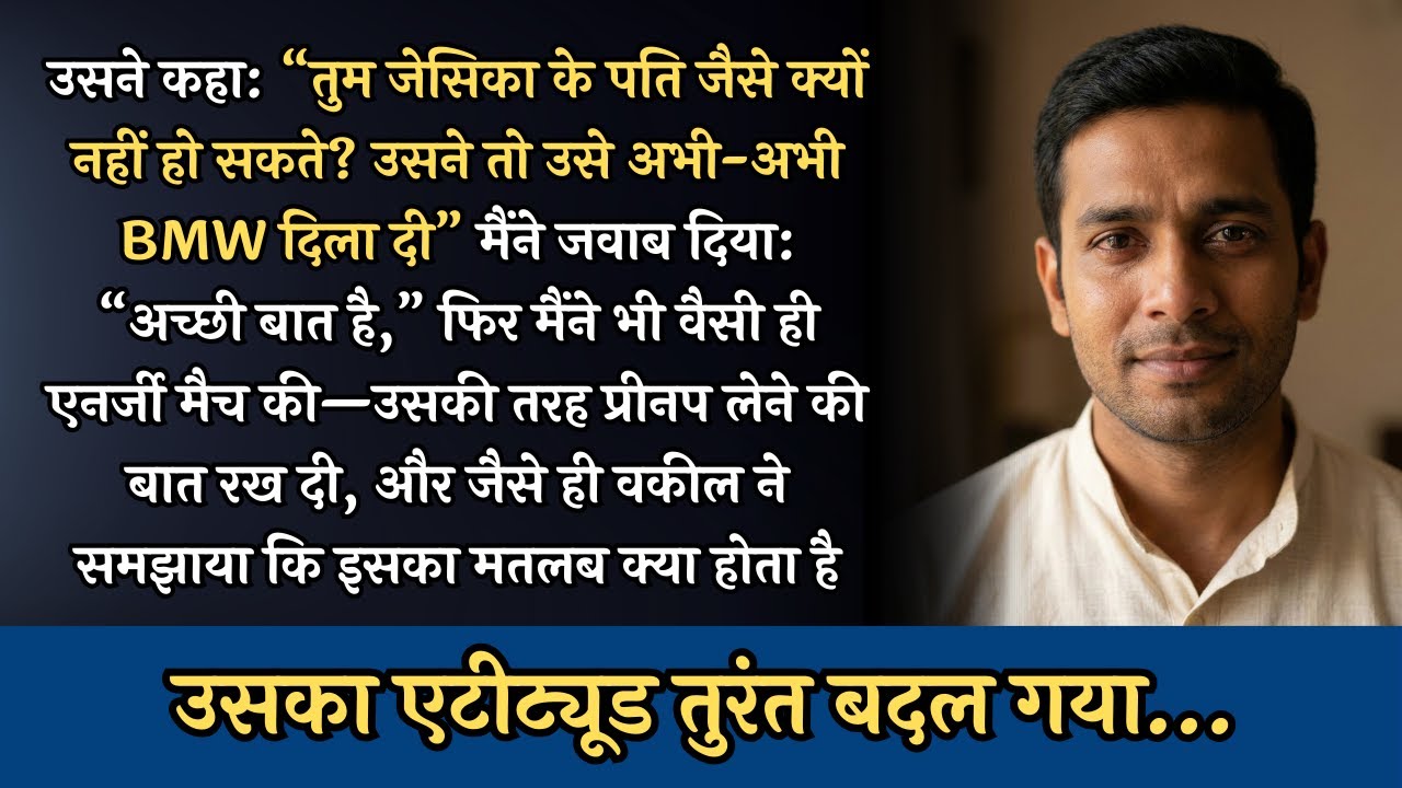 उसने कहा: “तुम जेसिका के पति जैसे क्यों नहीं हो सकते? उसने तो उसे अभी-अभी एक BMW दिला दी।”