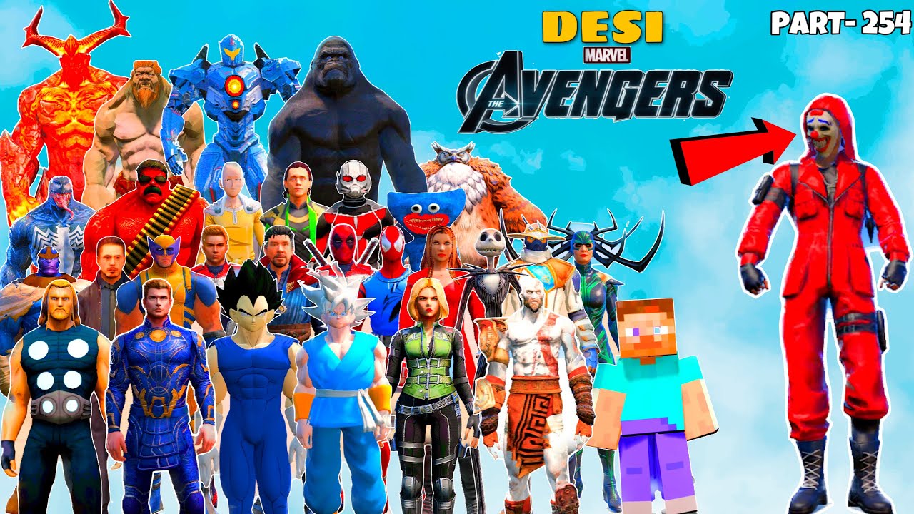 DESI Avengers ARMY and God Kratos Play HIDE & KILL with RED CRIMINAL in GTA 5 | GTA V #254