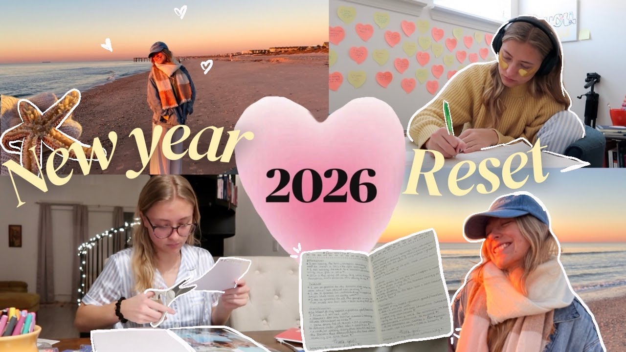 Soft Reset with me for ✨2026✨ | beach sunrise, updating calendar + setting  goals, journaling