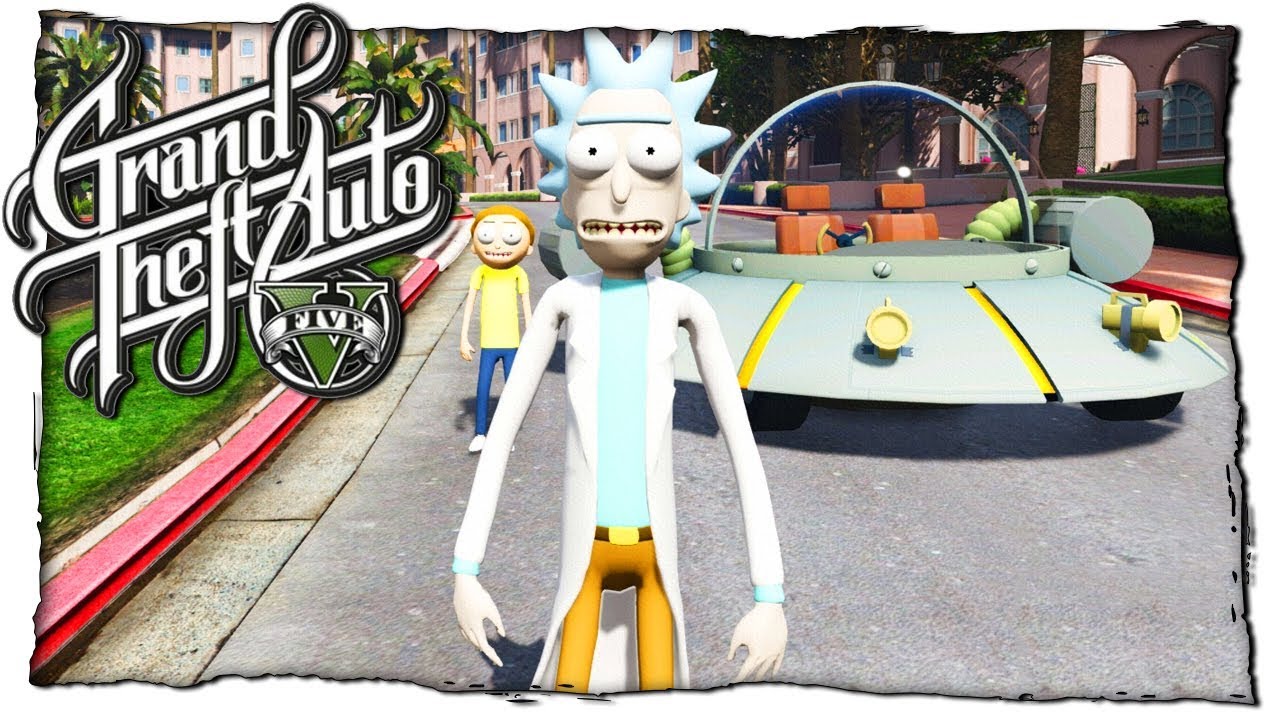 GTA 5 МОДЫ - РИК И МОРТИ И ИХ ТЕЛЕПОРТ + КОСМИЧЕСКИЙ КРЕЙСЕР! БЕСПЛАТНЫЕ ОБЗОРЫ МОДА В ГТА 5 MODS
