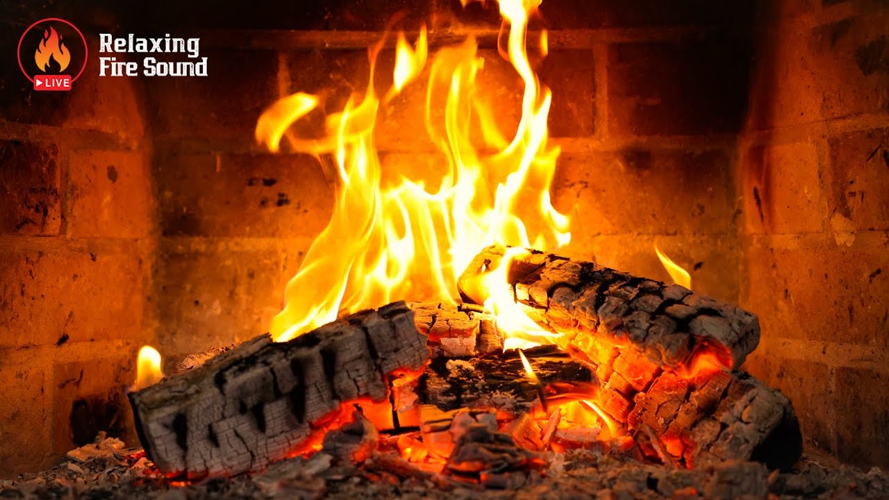 🔥 Winter Fireplace 12H: Burning Wood & Quiet Warm Ambience (No Music)