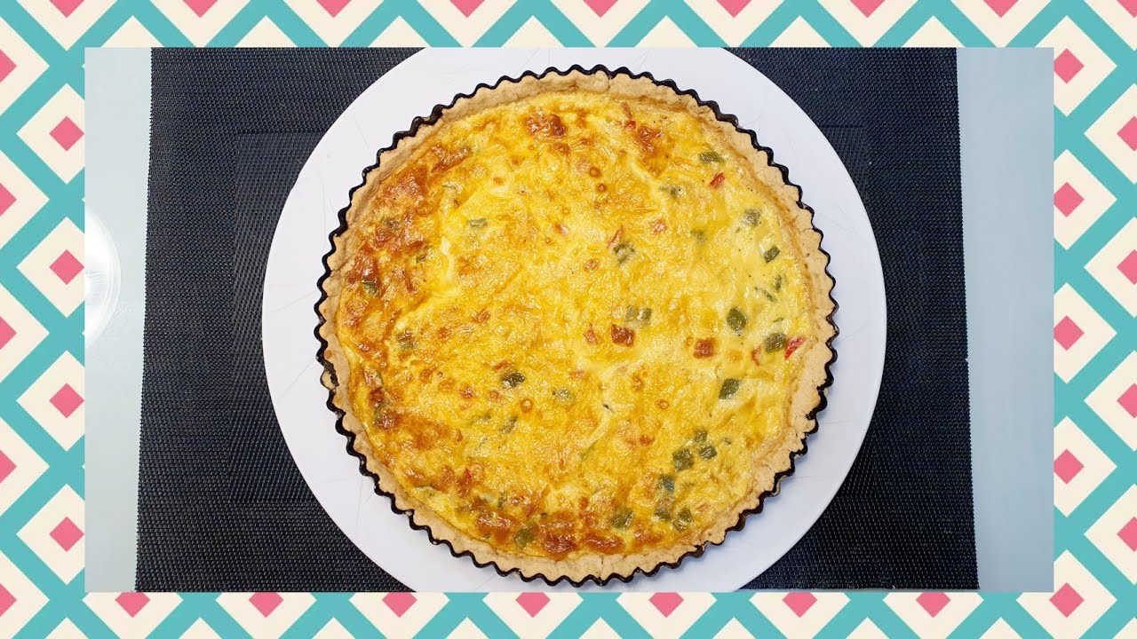 QUICHE LORRAINE DE QUESO Y VERDURAS 🥧 CON MASA CASERA - FÁCIL Y RÁPIDO 🥮