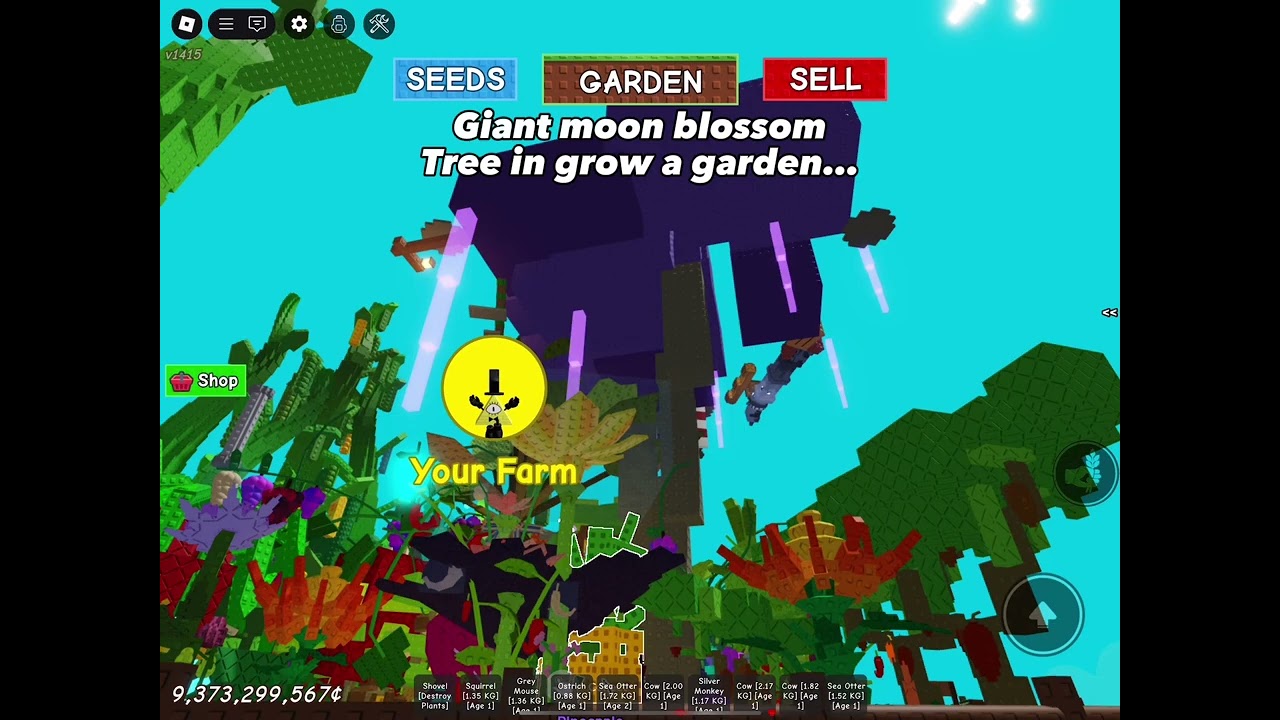 I got a GIANT Moon blossom tree in roblox grow a garden… (it’s giant)