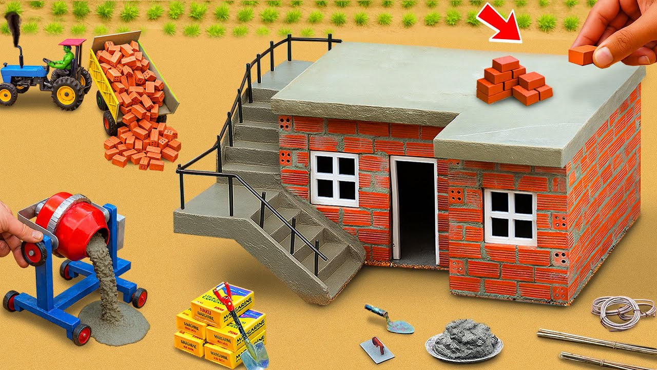 Terrible Landslide | Fun DIY Modern Mini House Construction Science Project Using Bricks and Cement