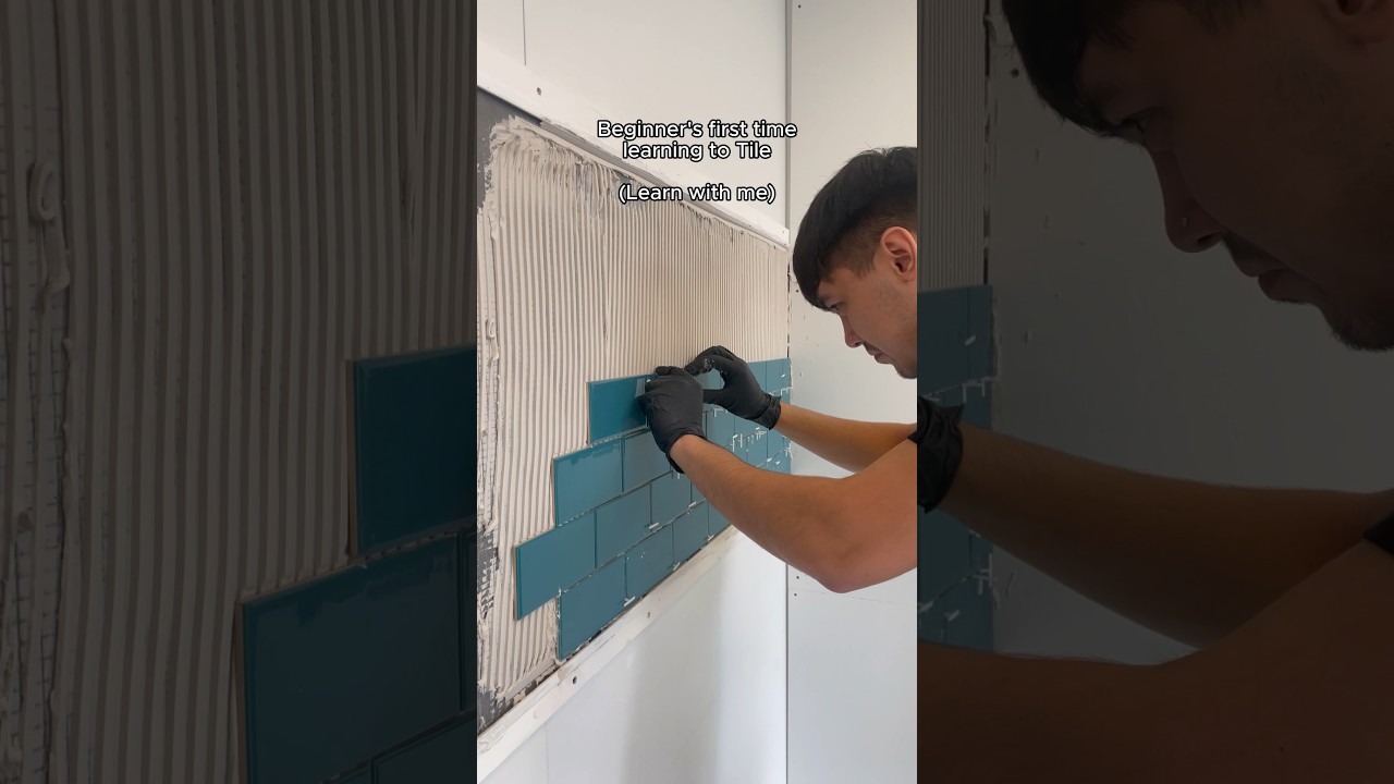 How to Tile  (First Time / For Beginners) Learn with me! #Tiles #DiY #Shorts