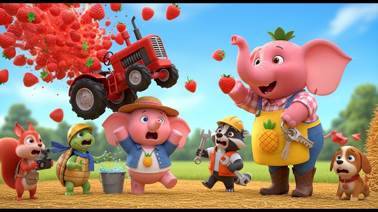 ¡Sweetie VOLTEA el TRACTOR! 😱🍓 1000 Fresas EXPLOTAN y Mamá Elefanta SALVA TODO! ¿Qué pasará después?