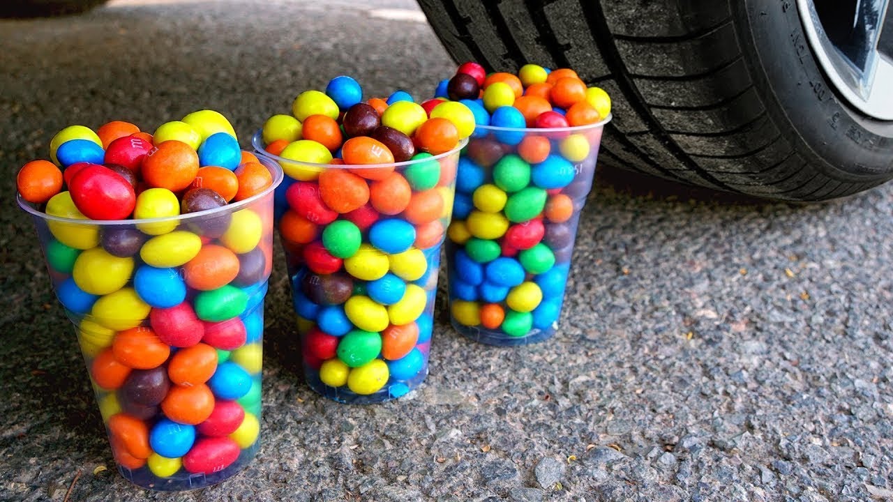 Crushing Crunchy & Soft Things by Car! - EXPERIMENT: Candy M&m's vs CAR