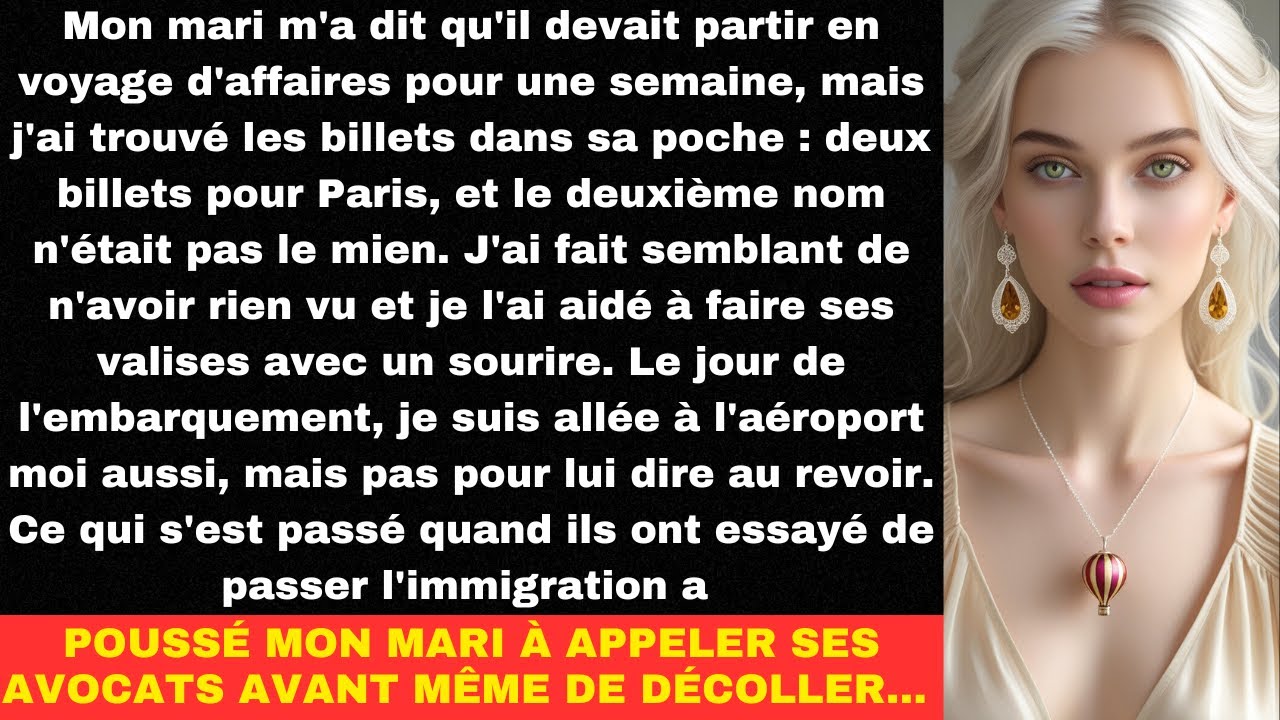 Mon mari m'a dit qu'il devait partir en voyage d'affaires pour une semaine, mais j'ai trouvé les...