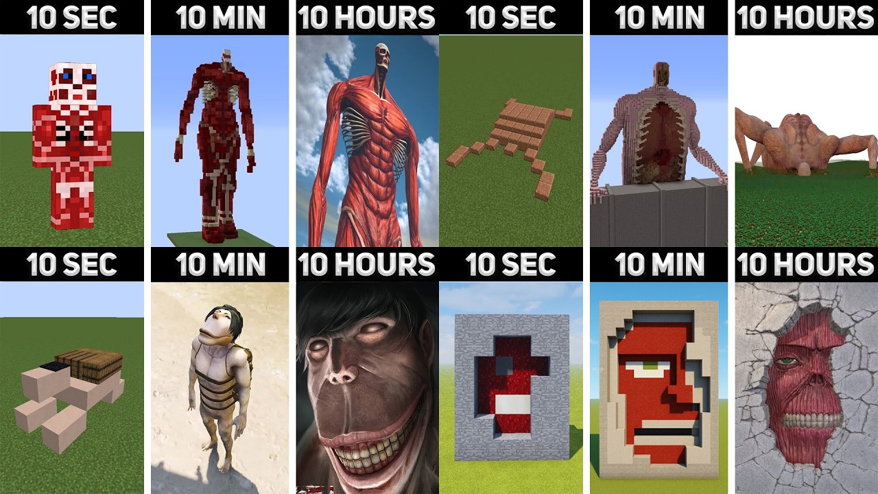 ALL Titans in MINECRAFT (Full Collection #1) : 10 Hours, 10 Minutes, 10 SECONDS!