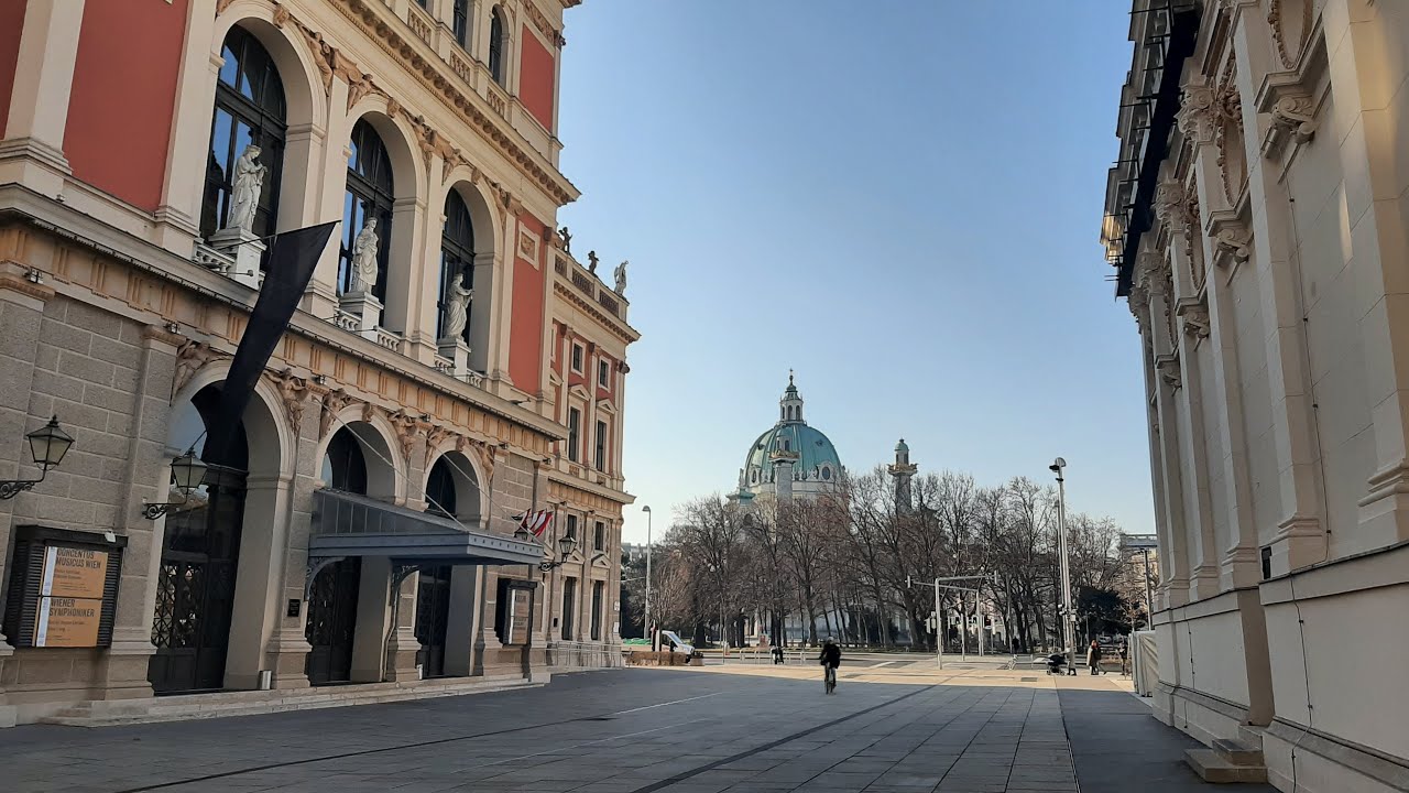 Walk in Vienna City Center,  Karlskirche and Musikverein | Austria 2022