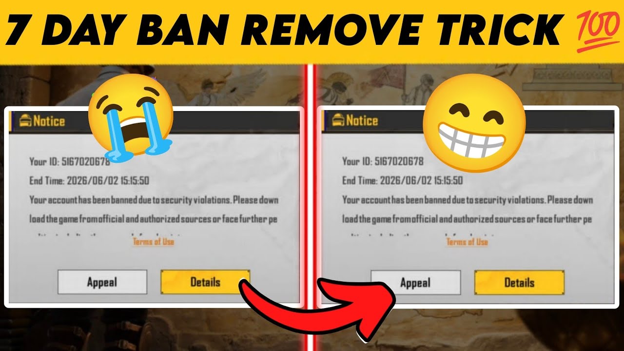  7 day ban remove trick 😱 | How to ban bgmi id for 7 days | 7 day id ban in bgmi | 7 day ban apk 🔥