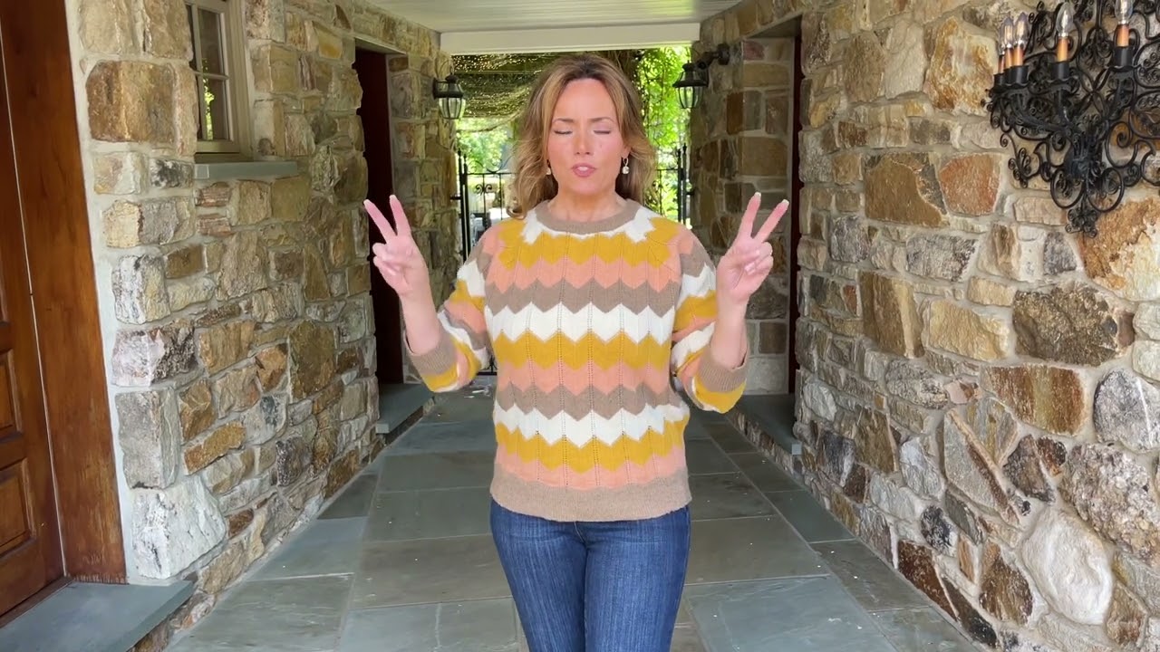 Multi Color Zig Zag Sweater with Sparkling Thread