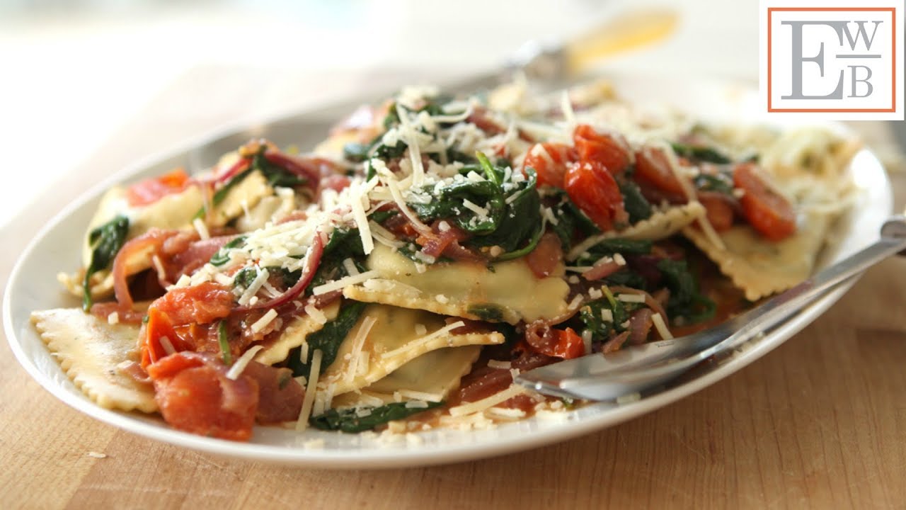 Beth's Spinach Ravioli with Caramelized Onions and Tomatoes | ENTERTAINING WITH BETH