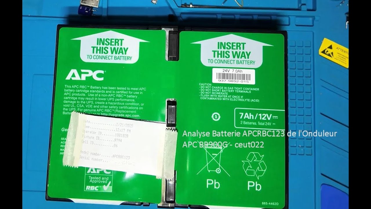 Analyse Batterie APCRBC123 de l'Onduleur-UPS APC BR900G - ceut022