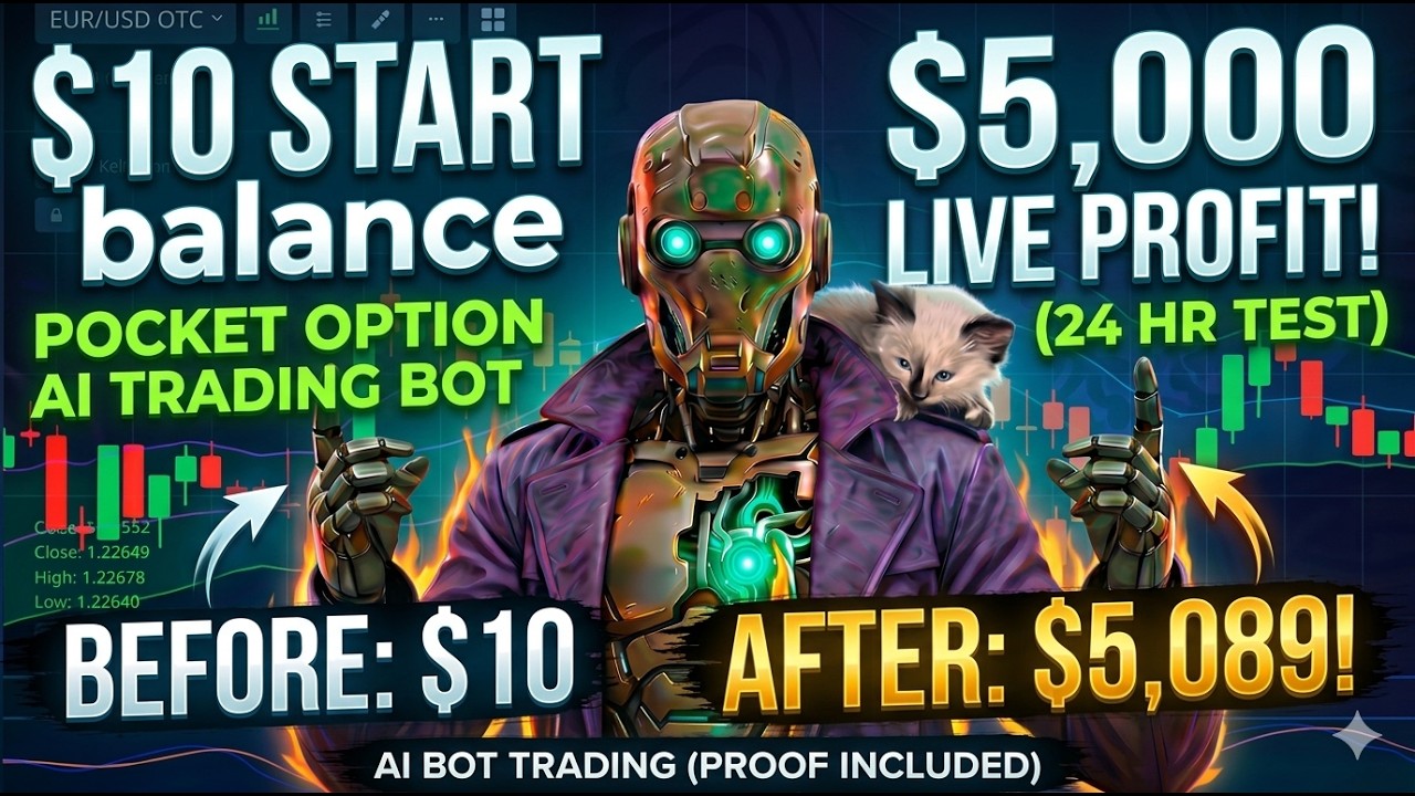 I Tested Pocket Option AI Trading Bot For 24 Hours ($10 to $5,000 Challenge) 🤖📈