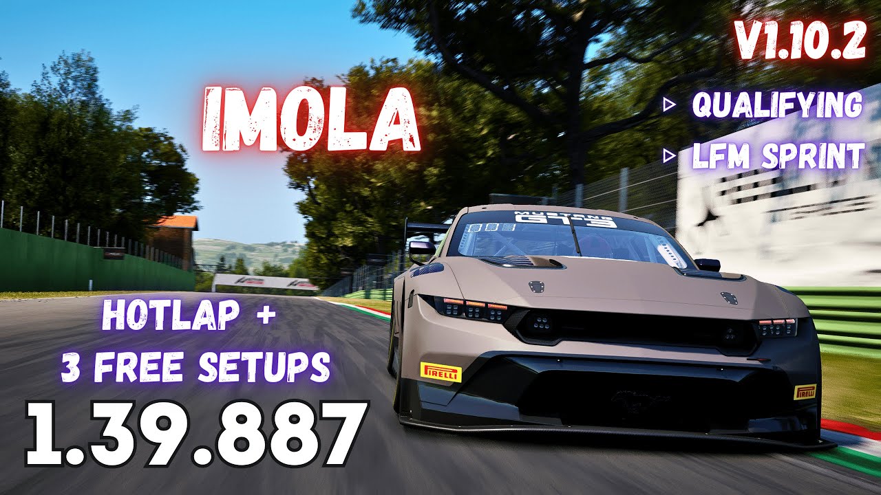 FORD MUSTANG GT3 | IMOLA 1.39.8 | HOTLAP + FREE SETUP | ACC v1.10