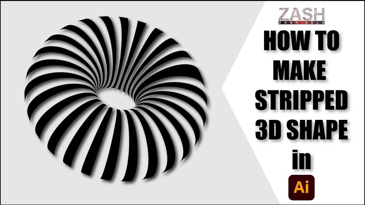How to make Stripped 3D Shape in Adobe Illustrator | Adobe Illustrator tutorial 2022