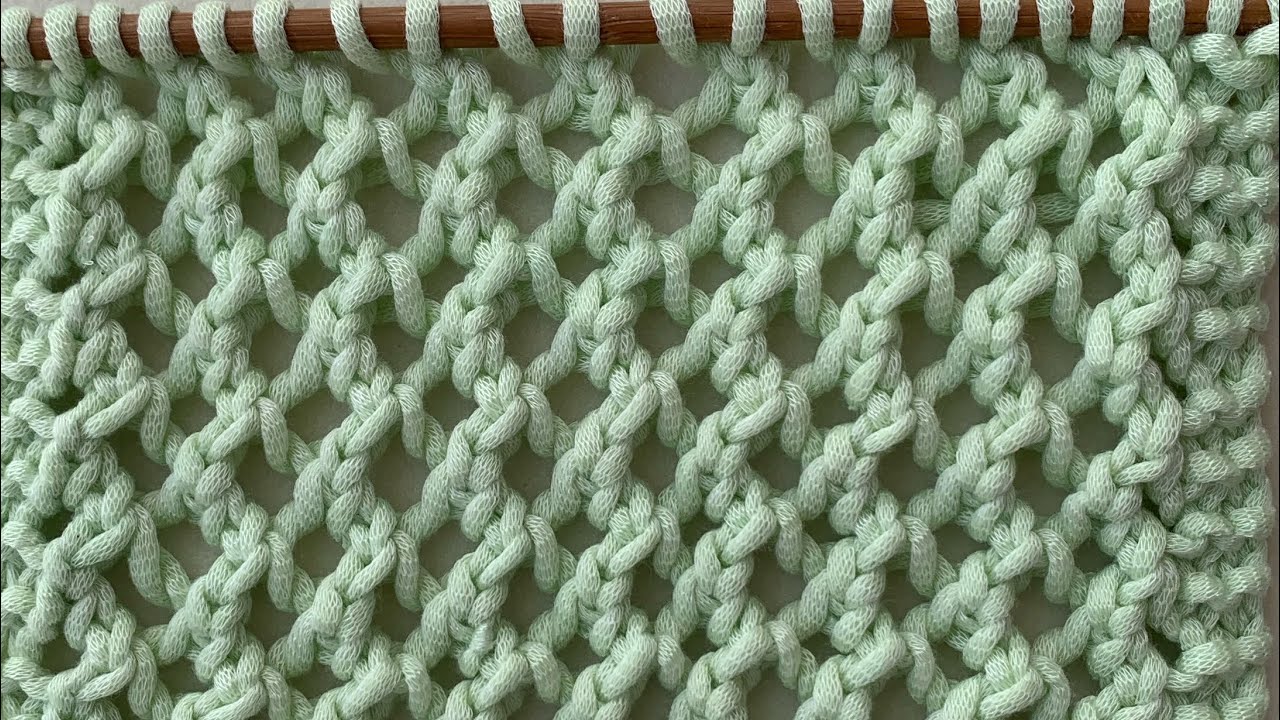 Punto tulle ai ferri. Per stole, sciarpe, cardigan. Punto semplice. ❤️100.000❤️ Grazie 🤩