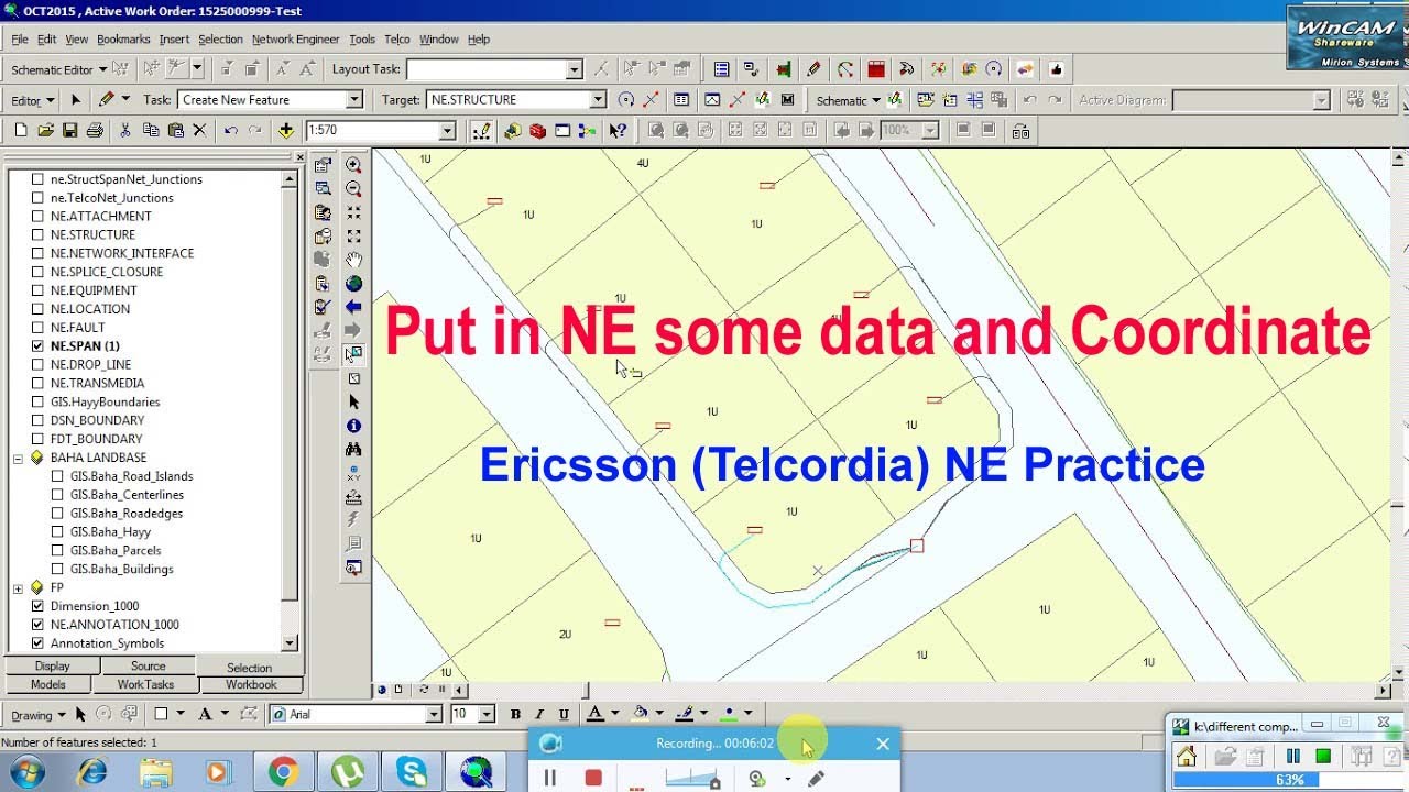 Ericsson (Telcordia) NE Practice I Put in NE some data and Coordinate