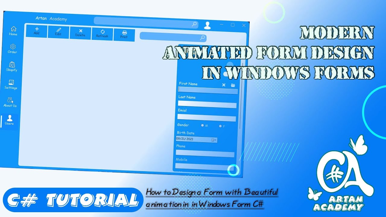 C# Animated form Design in Windows Form
