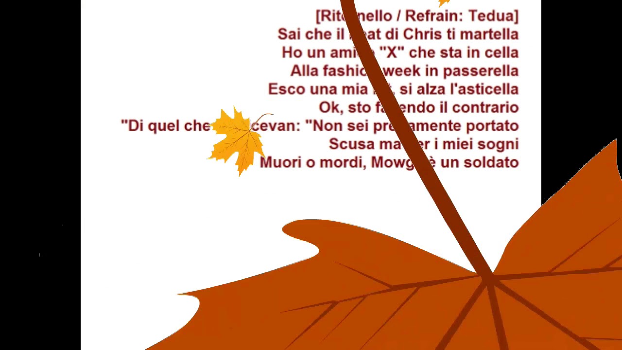 Tedua - Fashion Week Rmx (Prod. Chris Nolan) ft. Sofiane ( lyric)